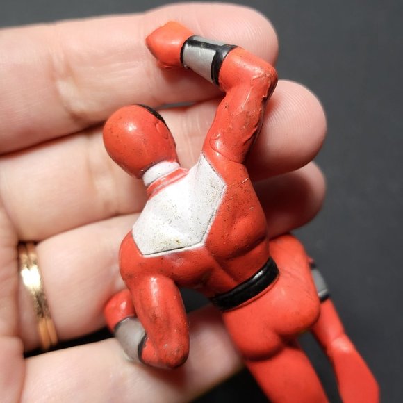 Red Power Ranger Figure with Green Base Action Figure Toy Super Hero - Picture 6 of 7